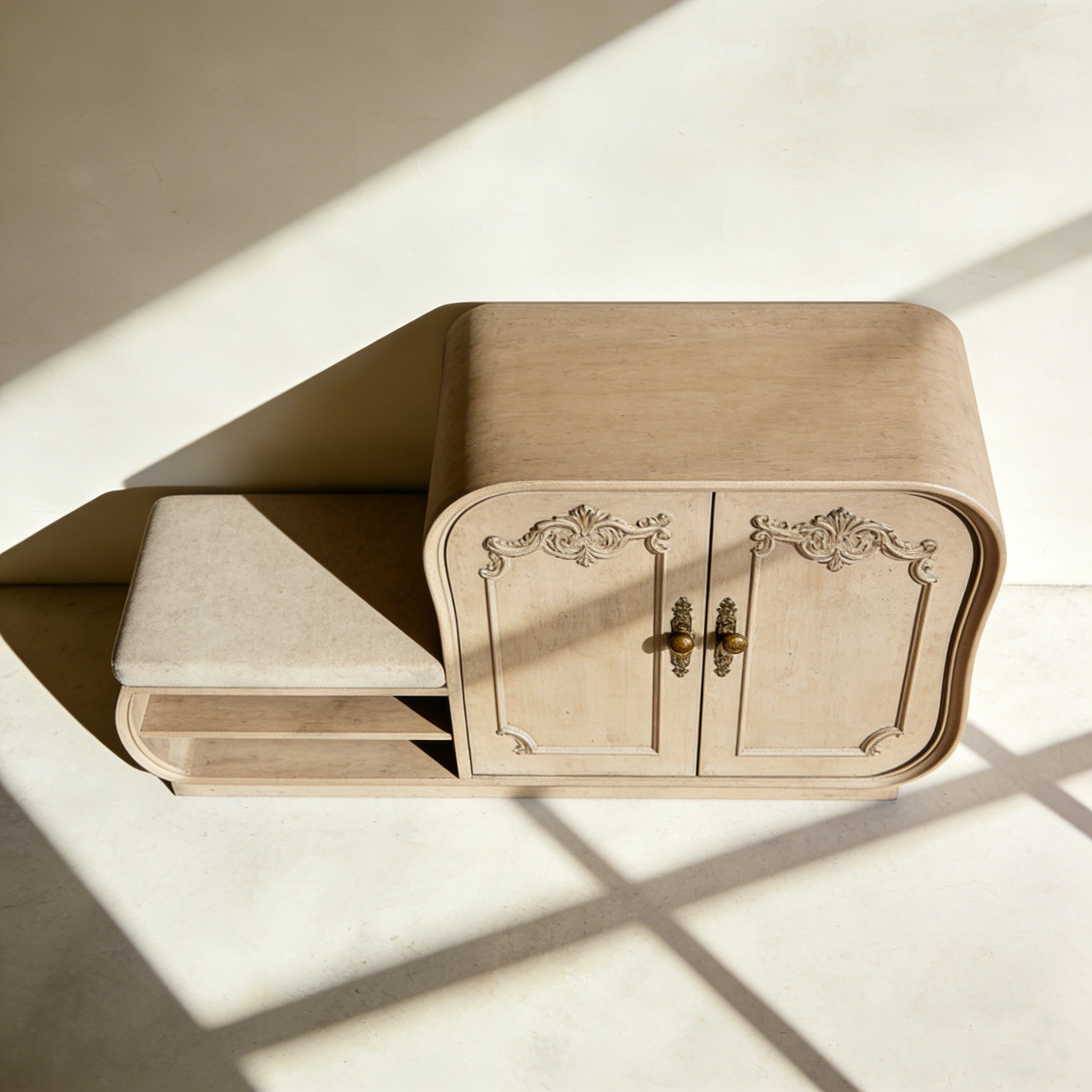 Banc de rangement à chaussures en bois pour entrée