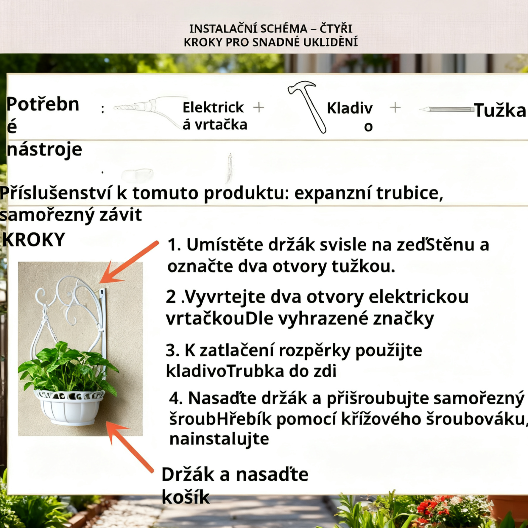  Kovový závěsný květináč na zeď