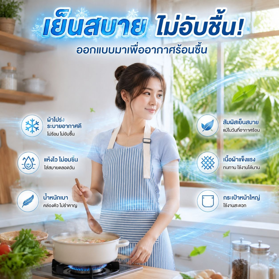 ผ้ากันเปื้อนลายทางผ้าฝ้ายผ้าลินิน ดีไซน์ทันสมัย เหมาะกับงานครัวและร้านอาหาร