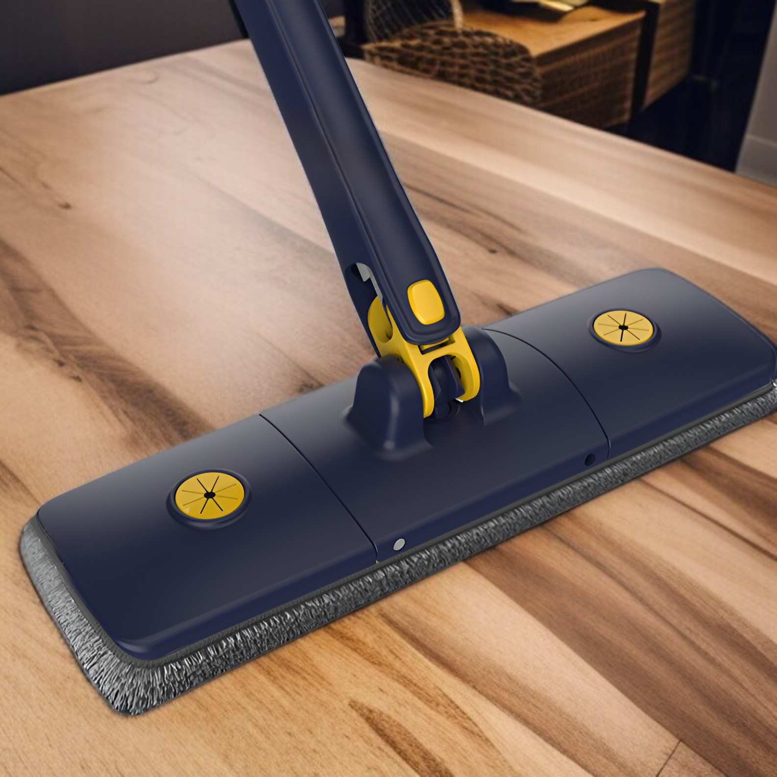 自動ねじれ水なし手洗いフラットモップ家庭用 36 センチメートル乾湿両用大型パネルモップヘッド回転ロッド速乾モップ