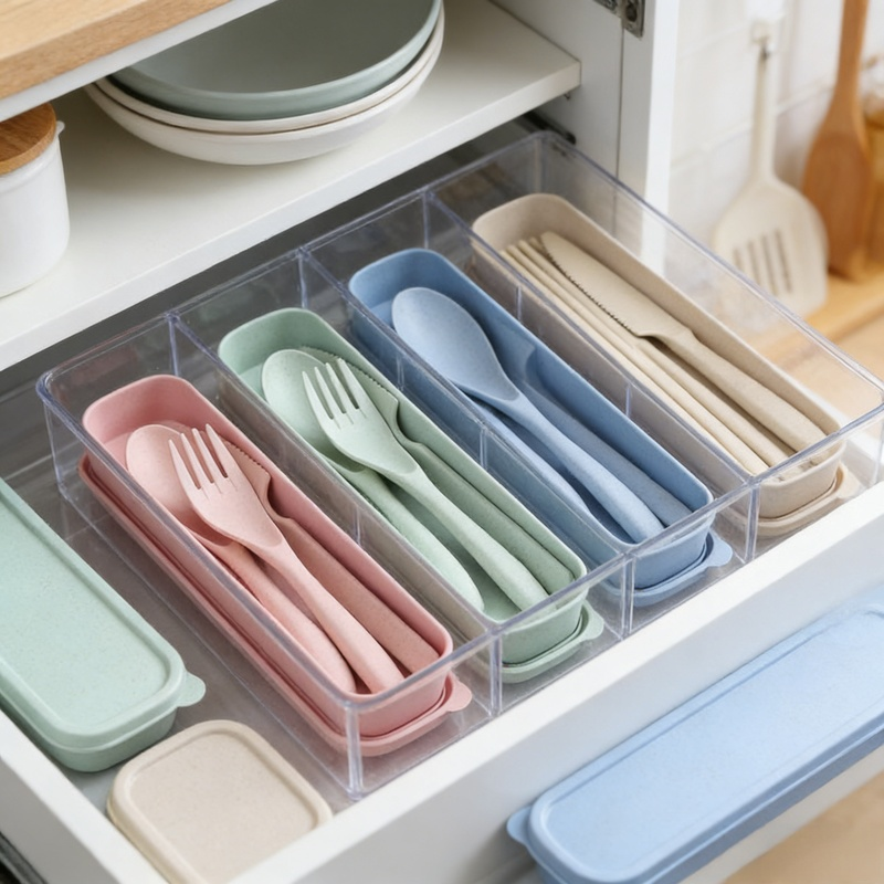 成人可擕式塑膠刀叉勺三件套