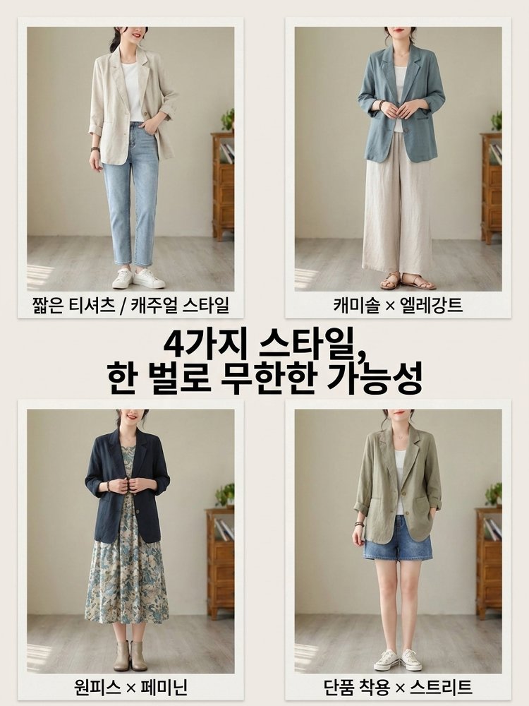 봄/여름용 긴팔 린넨 정장