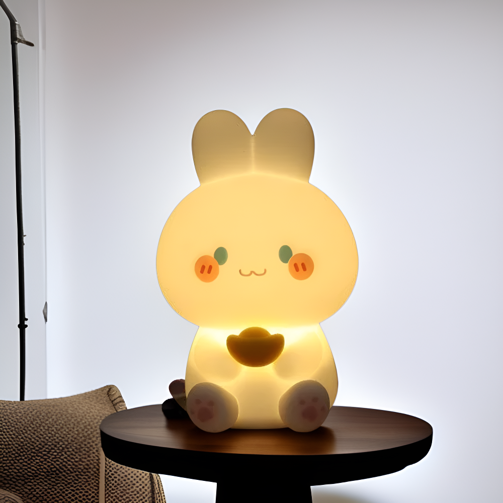 Cartoon Rabbit Kids Night Light Soft Silicone Sleep Lamp