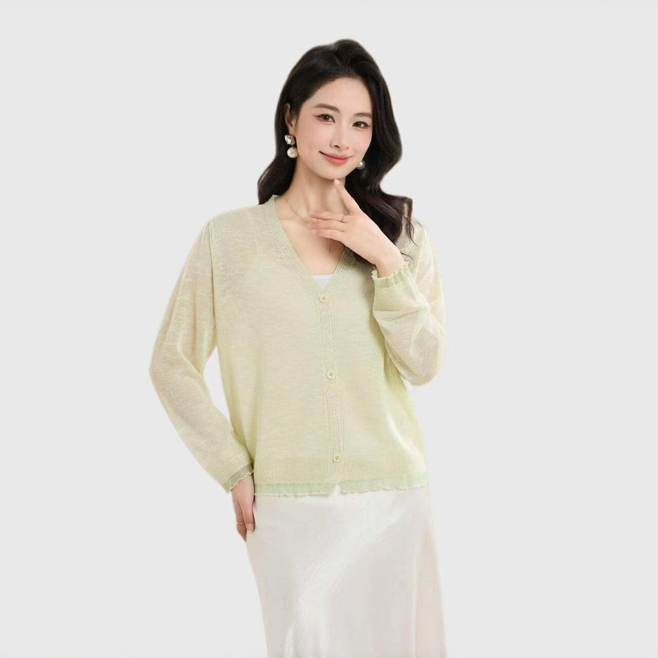 아이스 실크 숏 선케어 니트