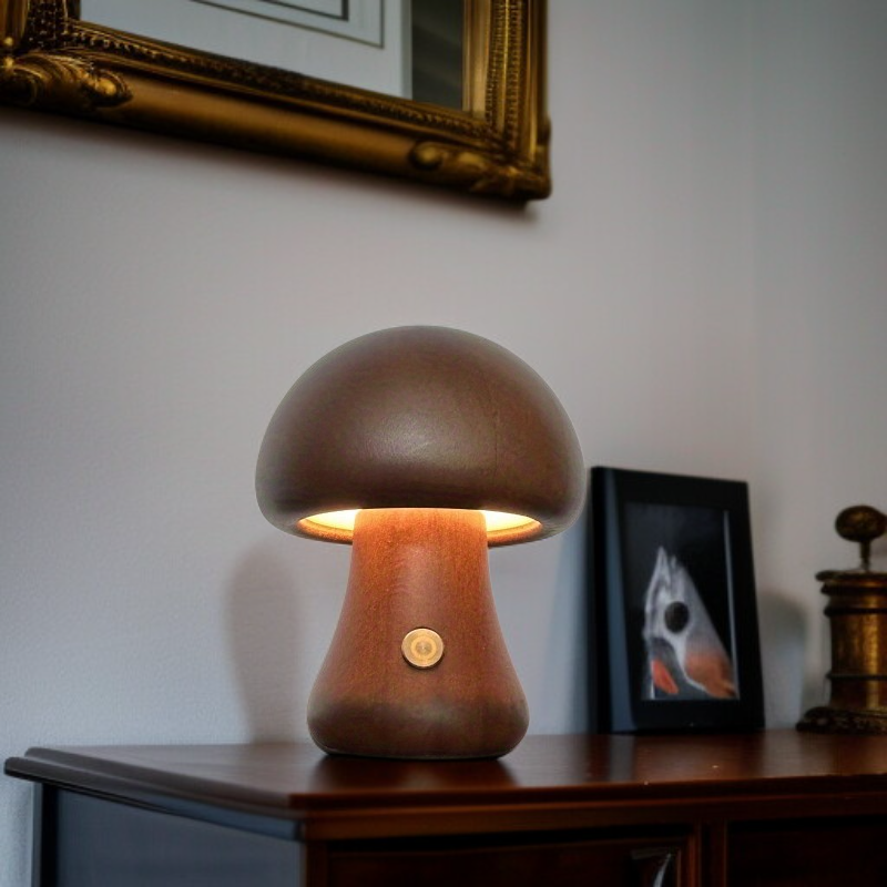 LED Nachtlicht Pilz – Niedliche Tischlampe mit Touch-Schalter, Dekorative Pilzleuchte