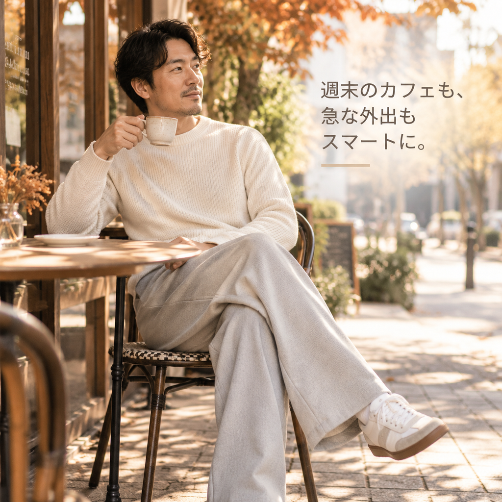 紳士カジュアルズボン 春秋冬シーズン ゆったり直線ウールロングスボン