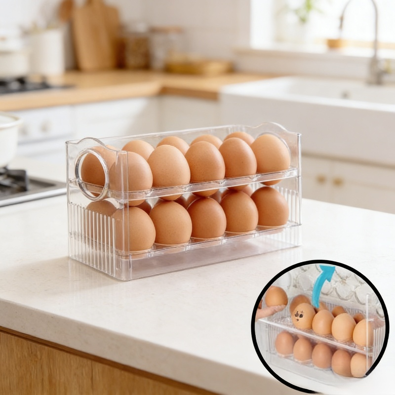 Mehrlagiger faltbarer Eierbehälter praktische Eierbox zur Aufbewahrung