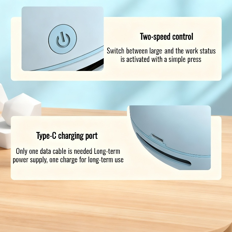 Desktop Vacuum Cleaner Rechargeable High-Suction Handheld Desk & Keyboard Mini Cleaning Device