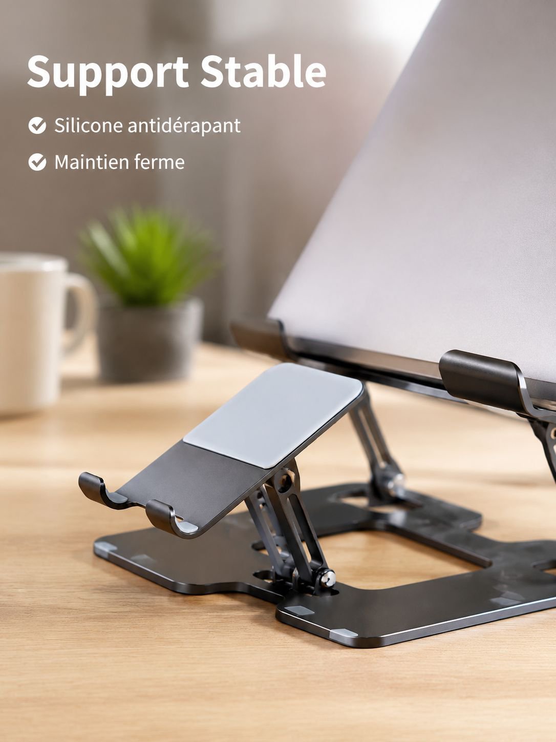 Support de refroidissement universel avec ventilateur pour ordinateur portable et téléphone