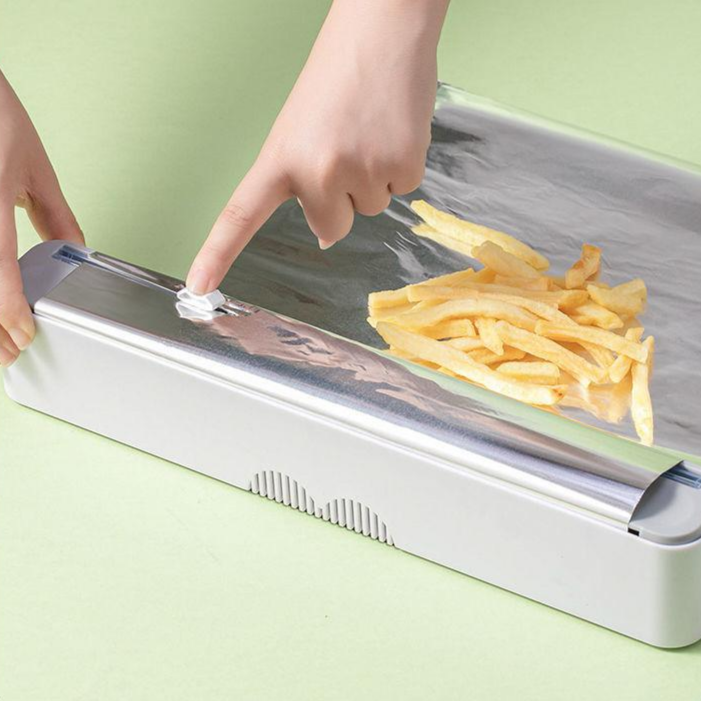 Cortador de film transparente para cocina doméstica, magnético y fácil de usar