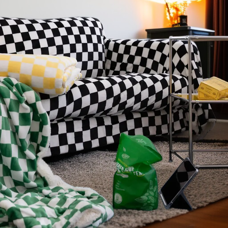 체커보드 블랭킷 소파 이불 특대형 무릎 담요