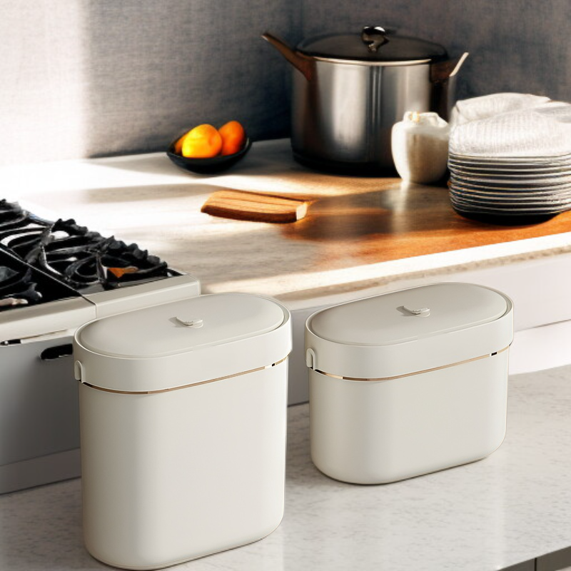ゴミ箱壁掛けキッチンゴミ箱蓋とスリット付き家庭用ハイエンド収納バケツ