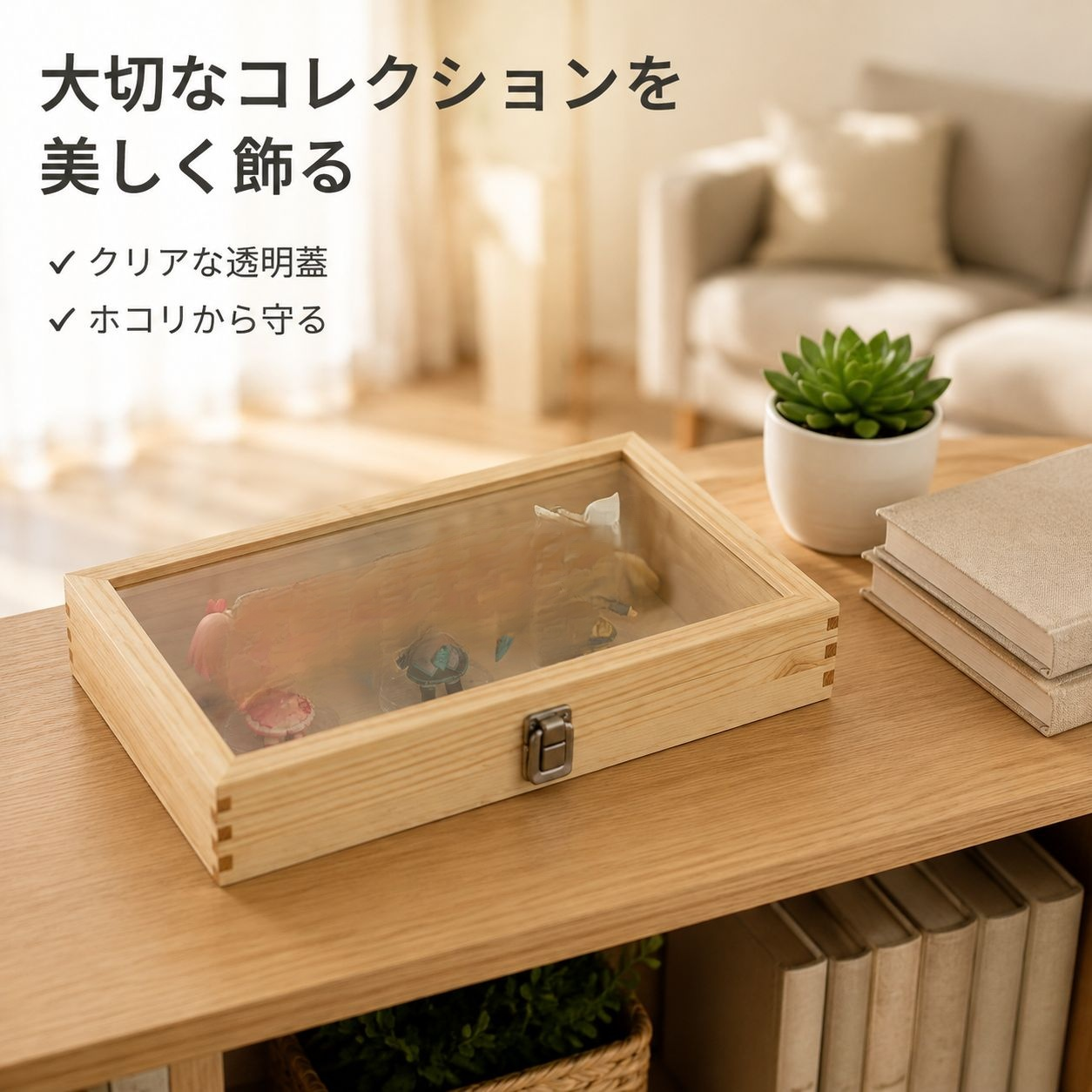 透明長方形木箱お土産箱木製収納ケース展示アクセサリーケースお土産箱木箱展示ケース