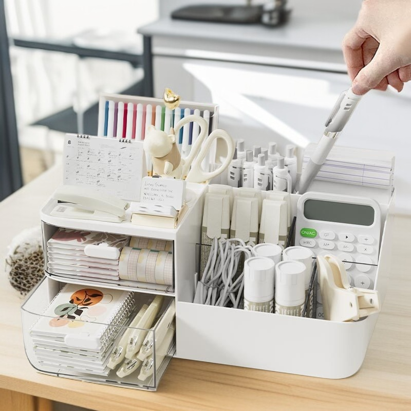 多機能デスクトップオーガナイザー兼収納ボックス