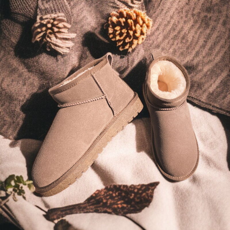 여성 북동부 앵클 부츠 융털 도톰 워커 플랫 스노우 슈즈