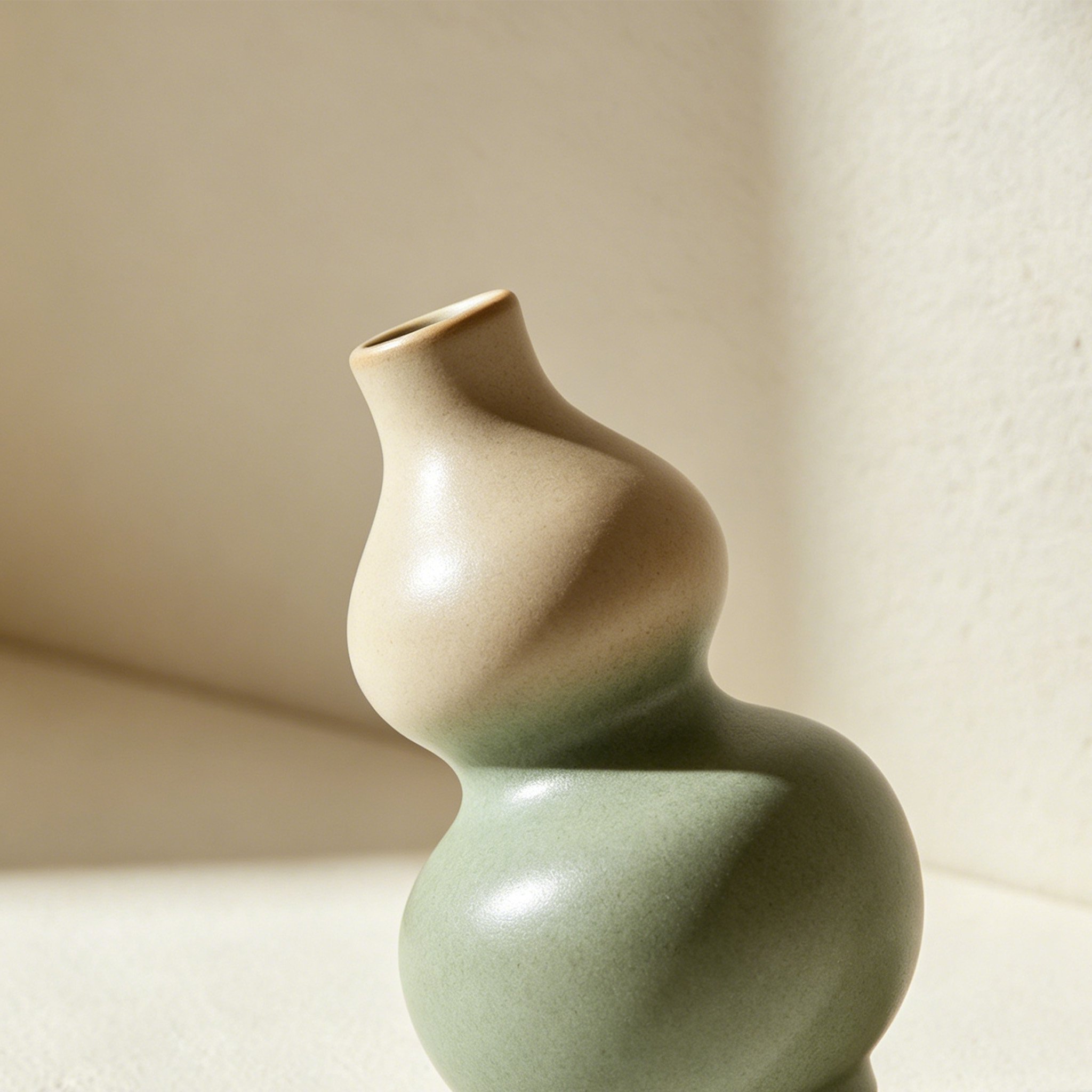 Two-Tone Ceramic Gourd Vase Set (Pack of 2)
