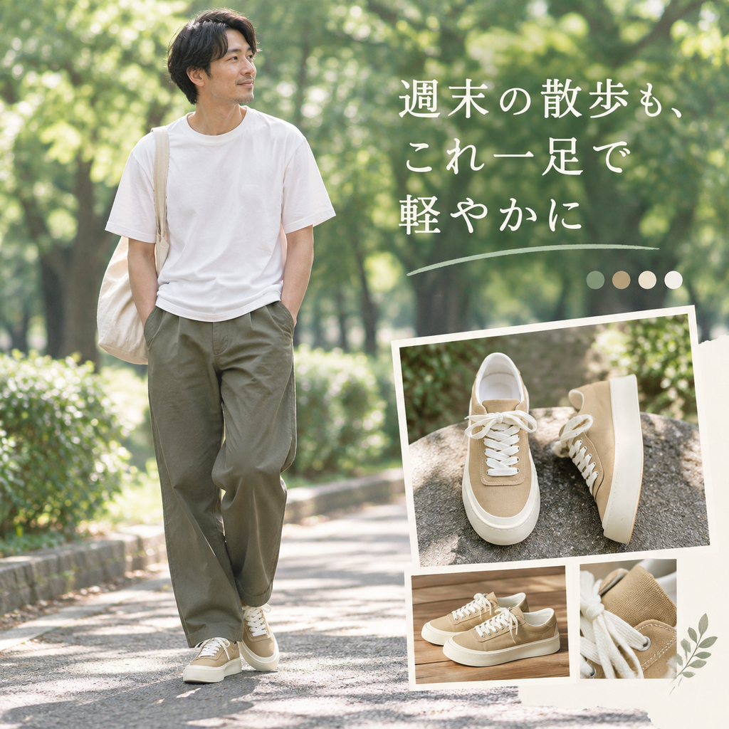 クラシックな日系メンズキャンバスシューズ