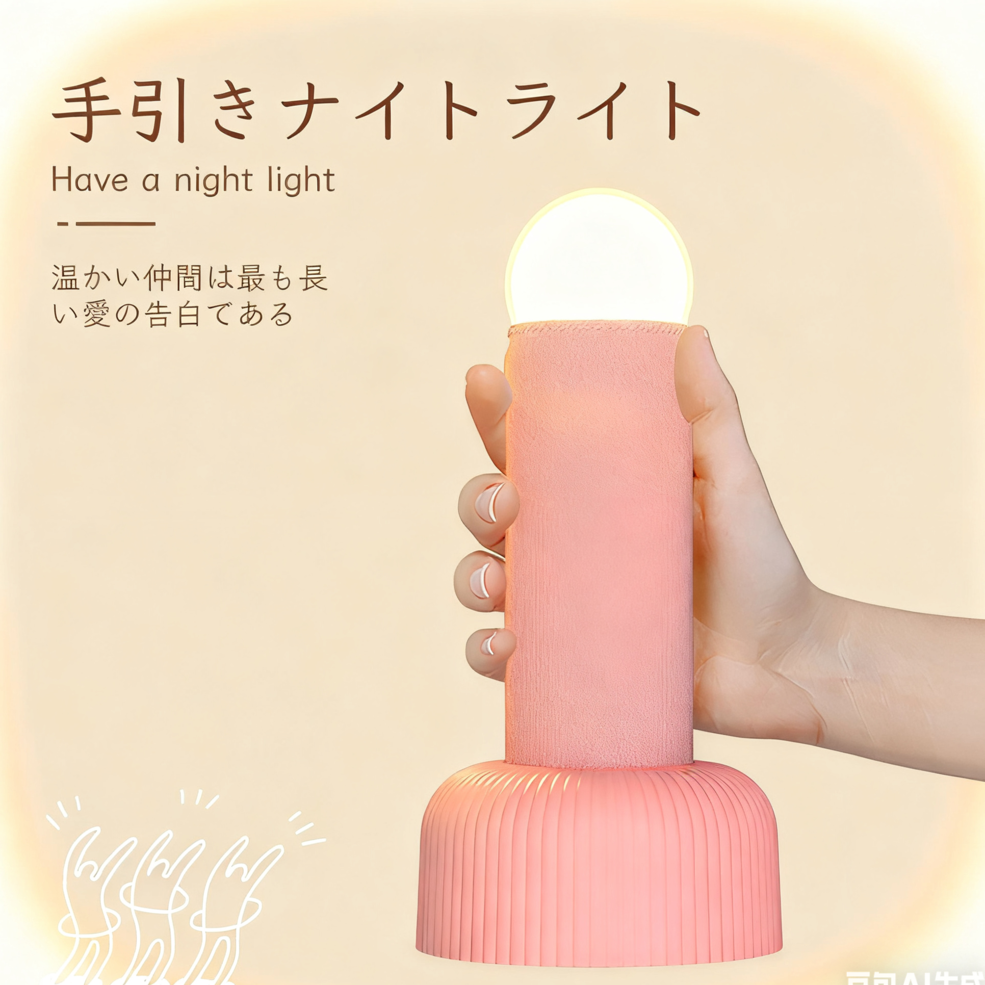 充電式手持ナイトライト 寝室ベッドサイド睡眠ランプ