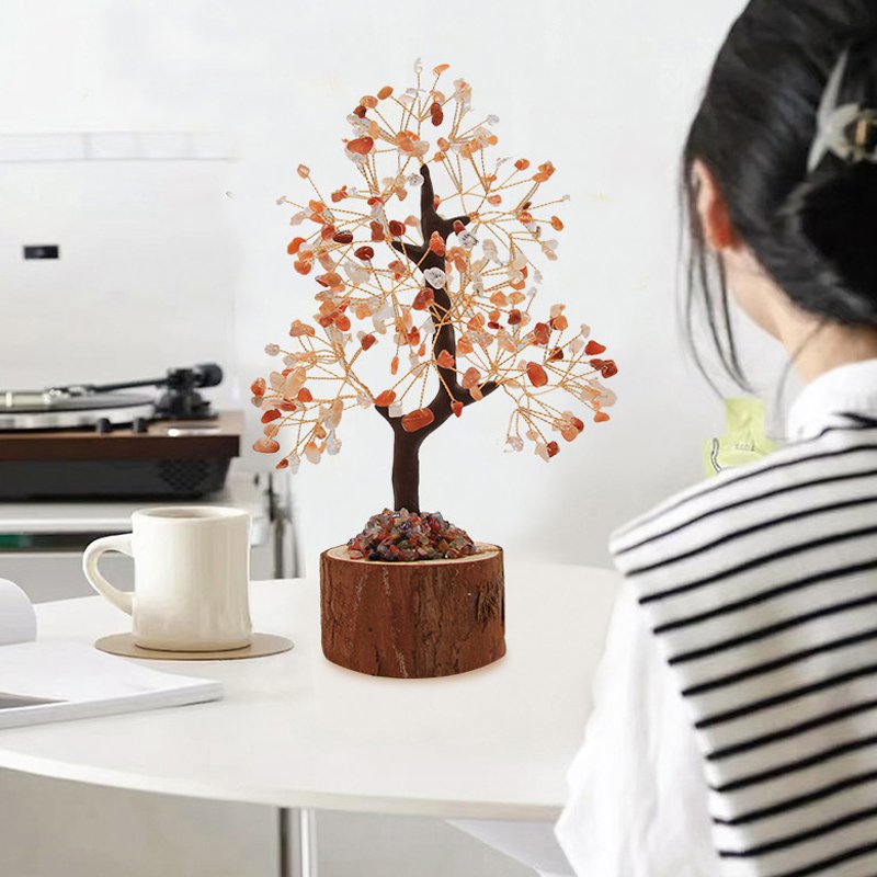 컬러풀 천연 크리스탈 트리