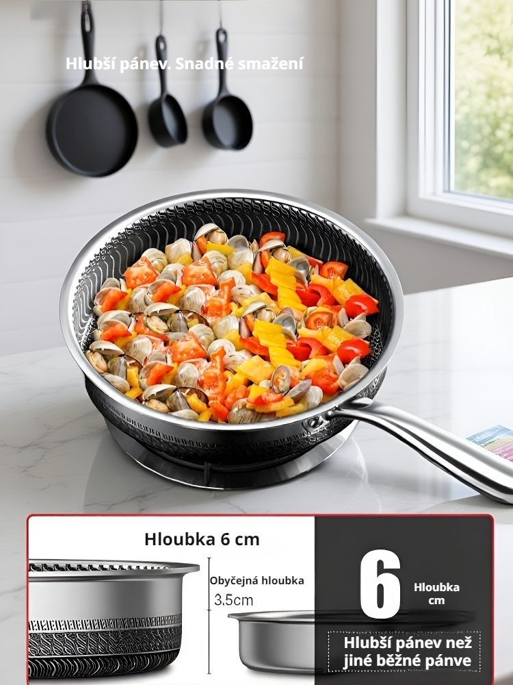 Nerezová pánev na smažení vajec a steaků