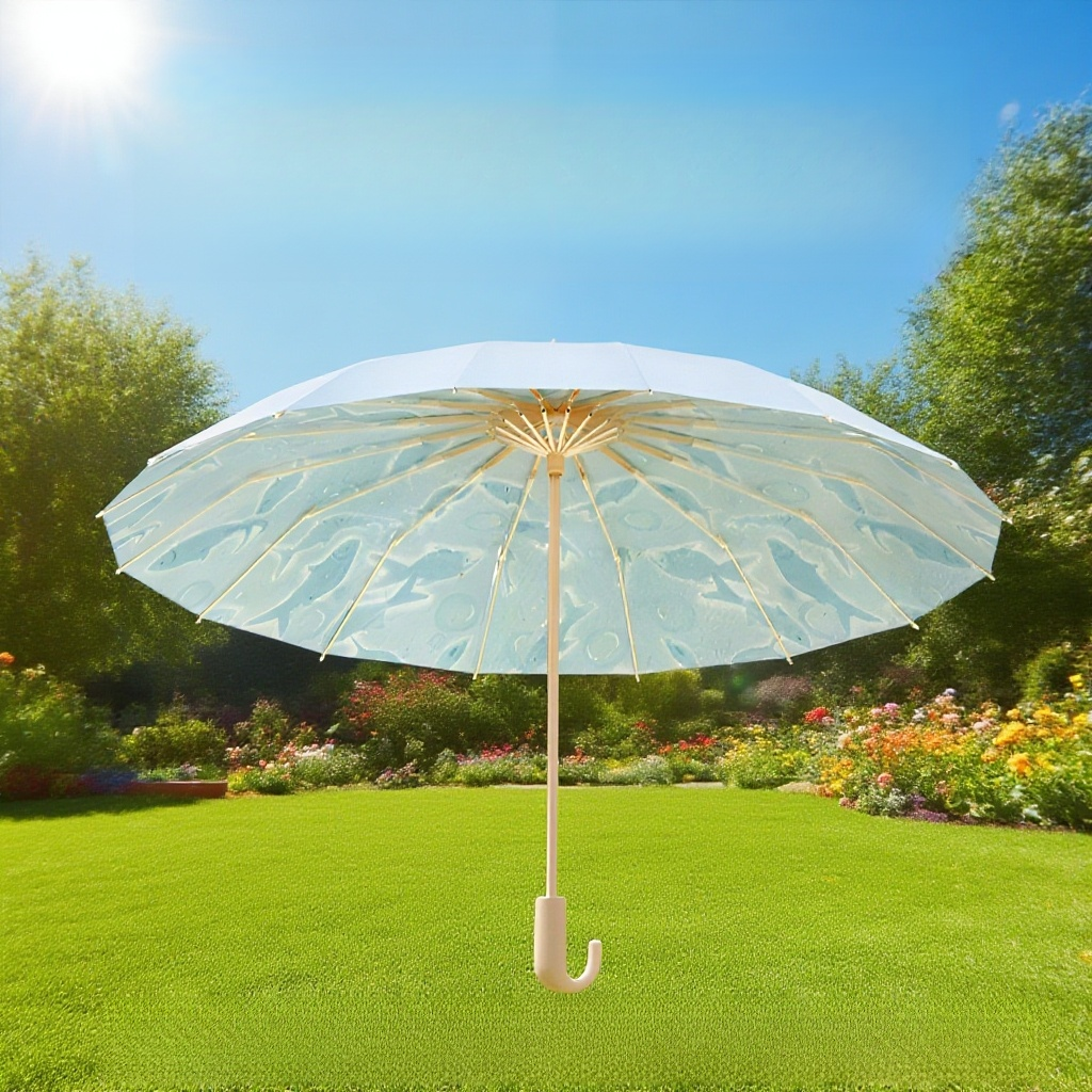 야외 피크닉에 사용하기 좋은 대형 파라솔