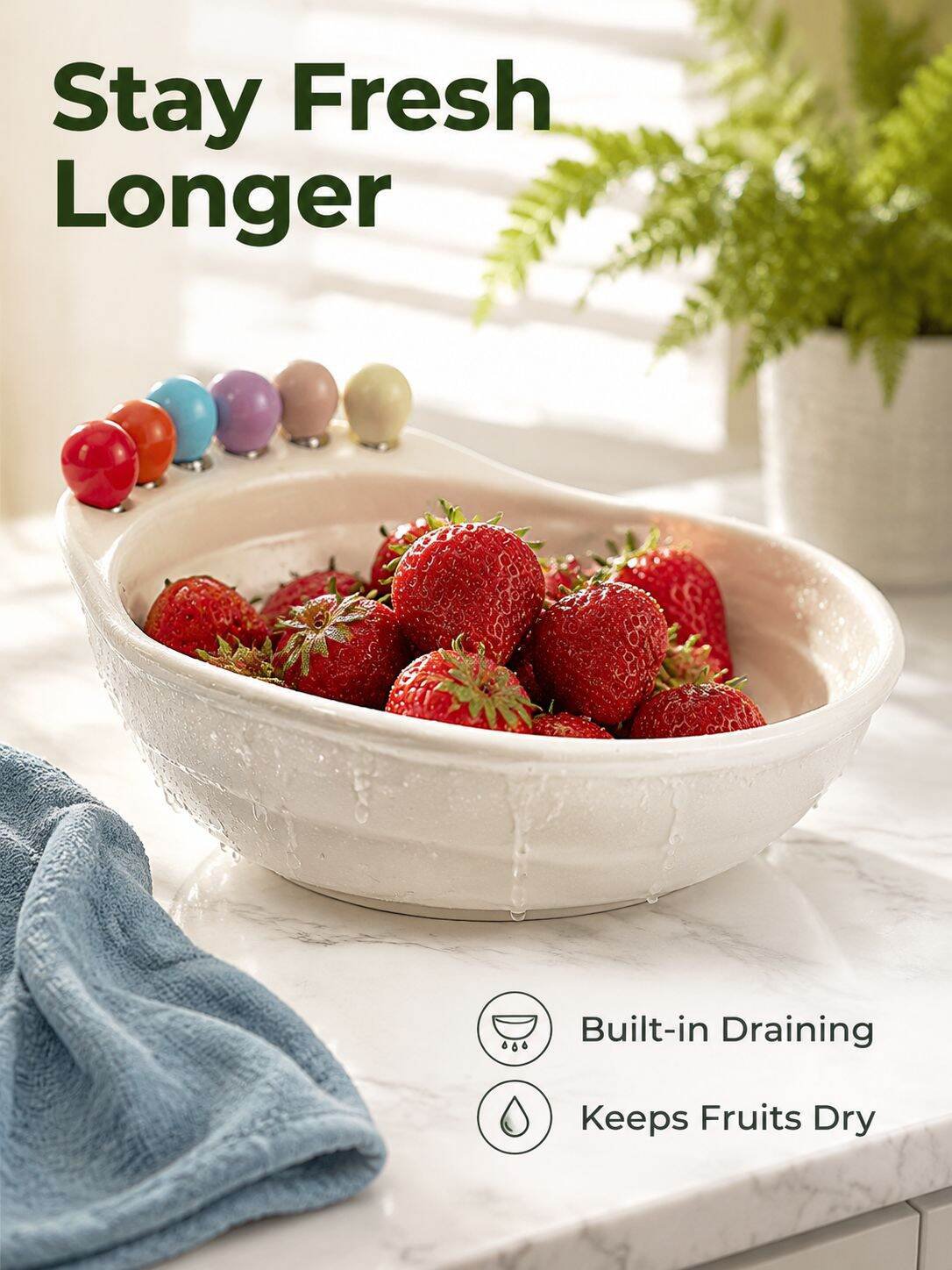 Multifunctional Large Fruit Candy Snack Draining Tray for Living Room