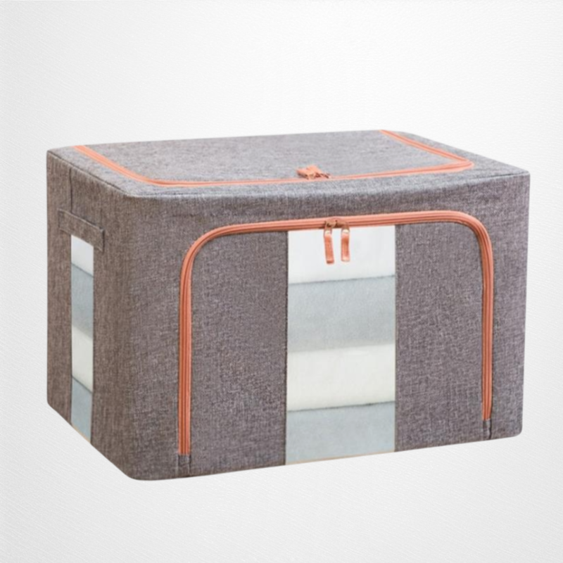 صندوق تخزين الملابس من القماش والقطن والصلب