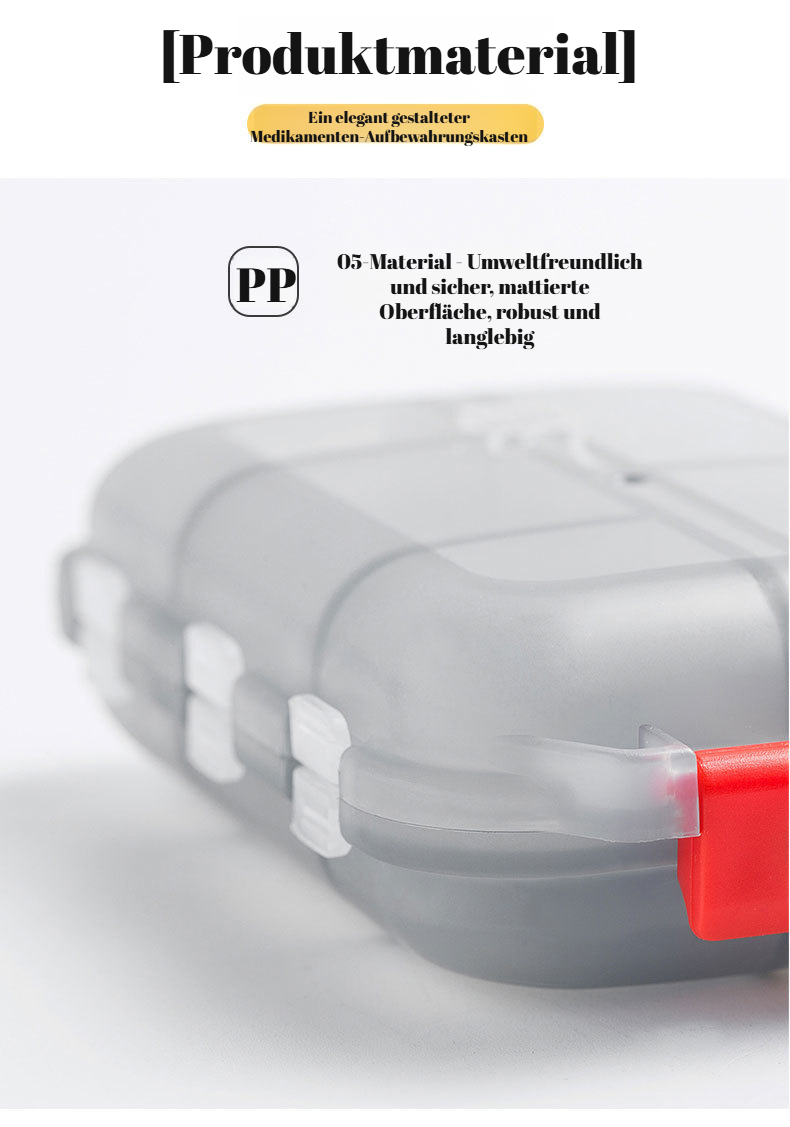 Kompakte Pillenbox mit sicherem Verschluss
