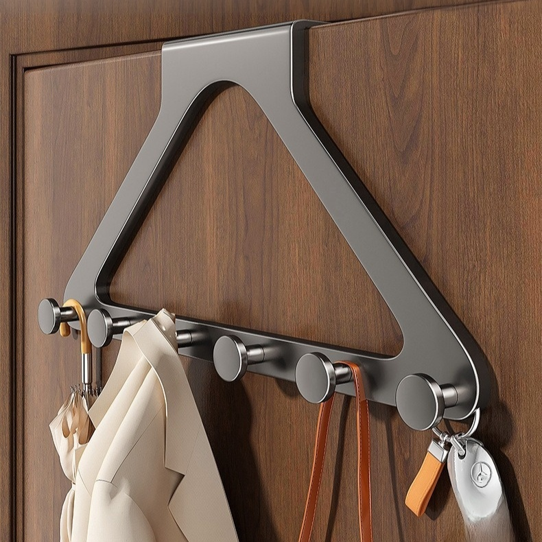 Wall-mounted No-drill Over-the-door Storage Hooks