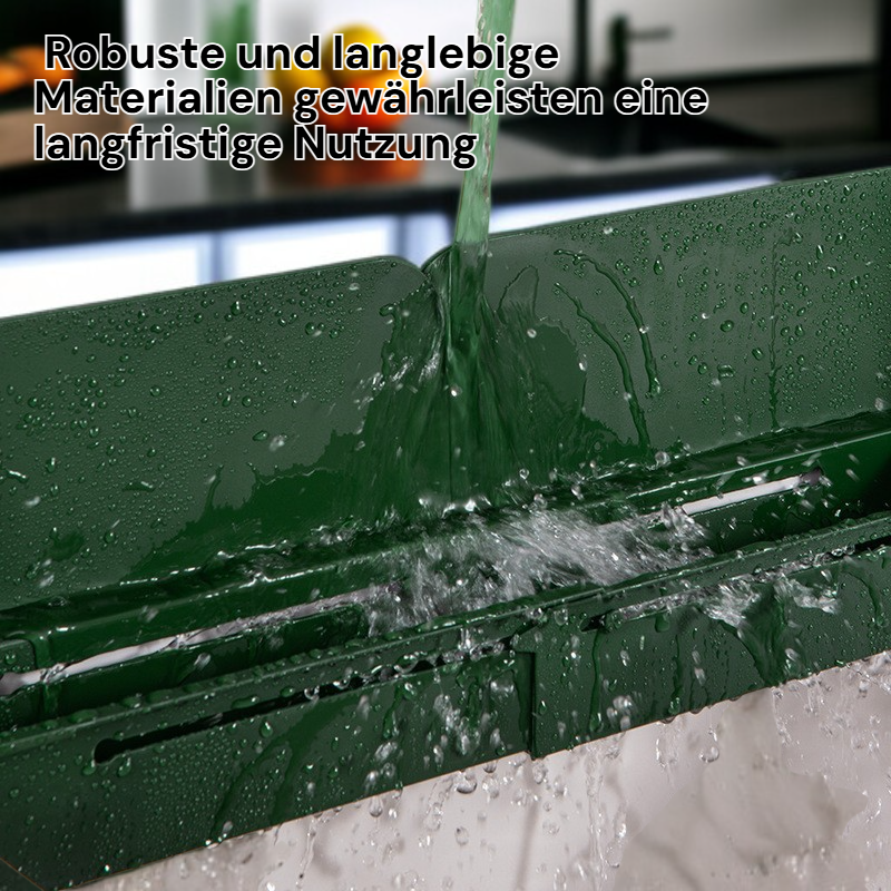 Multifunktionales erweiterbares Spülbeckenregal mit Abfluss und Spritzschutz