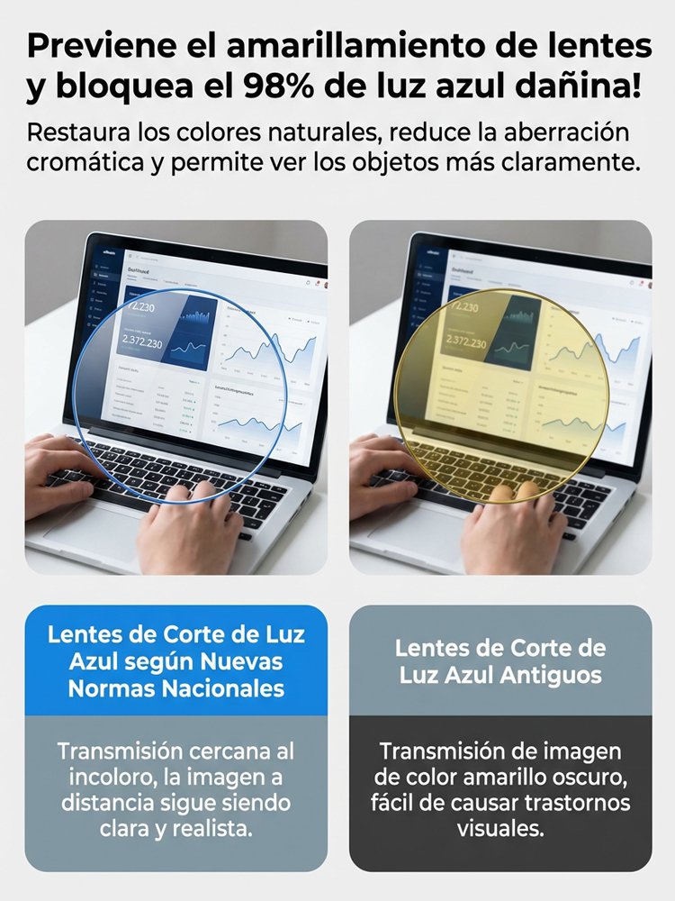 Gafas de presbicia HD con zoom inteligente, protección contra radiación y antifatiga.