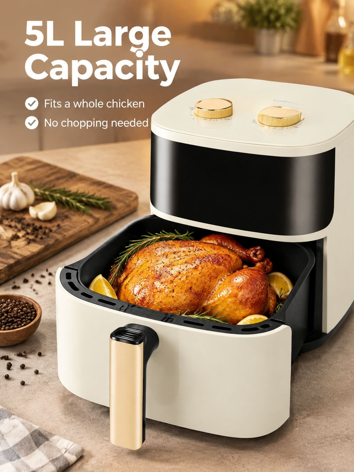 Healthy air fryer for frying, roasting, and baking