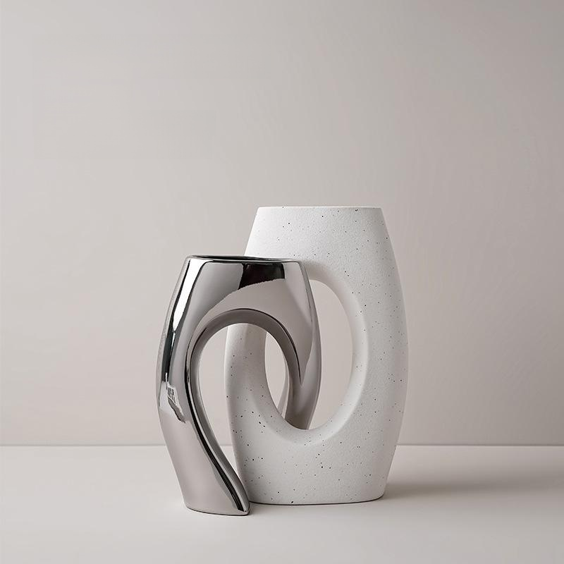 화이트 아트 장식 화병