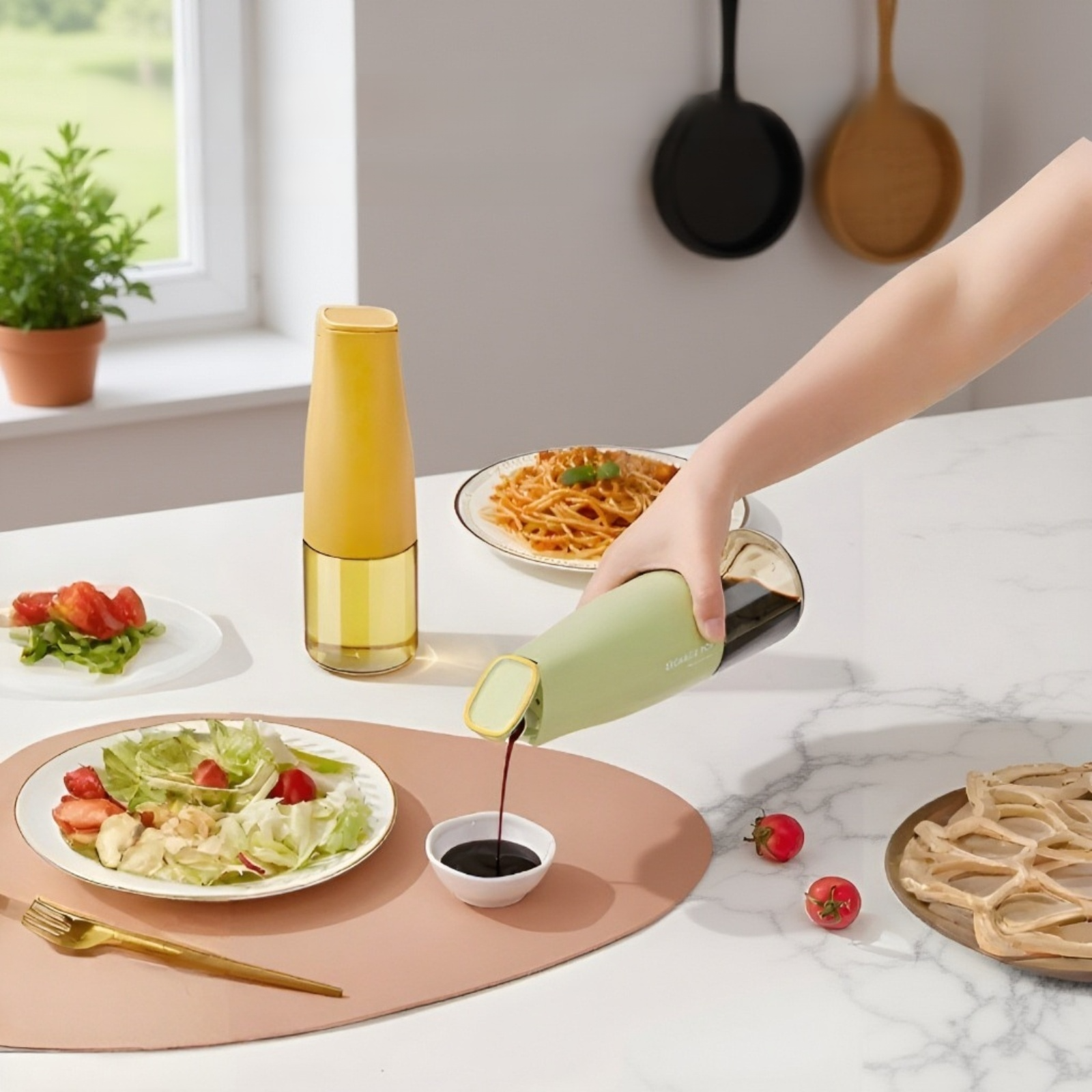 家庭用キッチンガラス製オイルポット