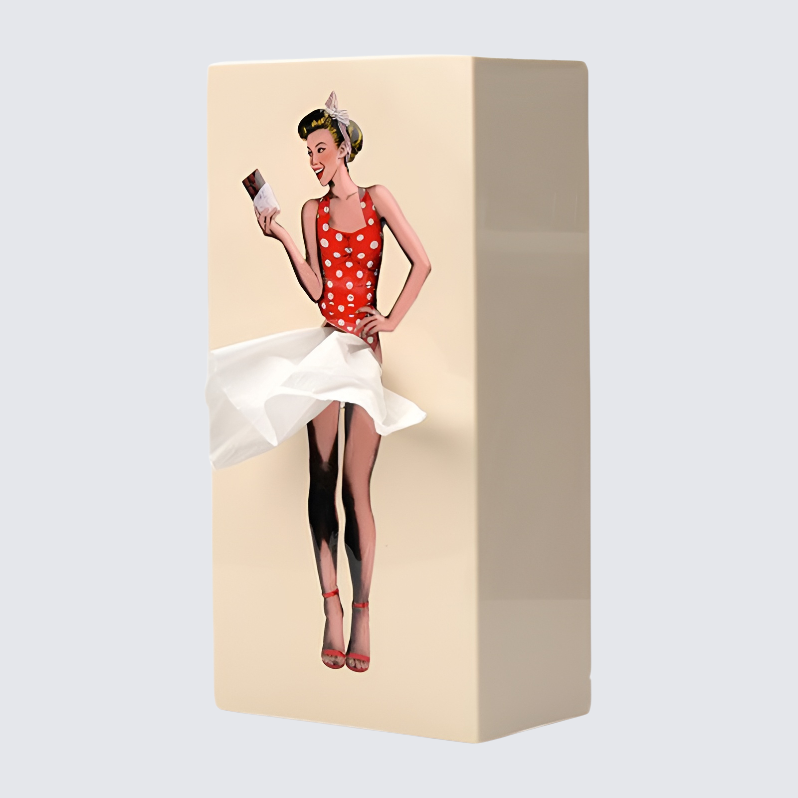 飛裙紙巾盒蓬裙女孩臉抽紙盒