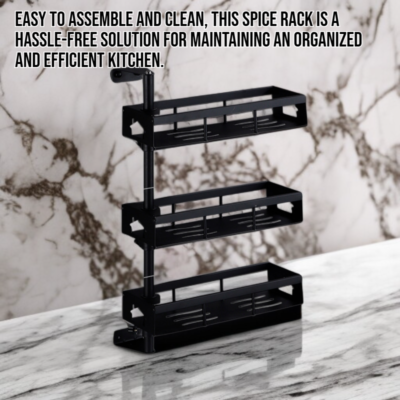 Close-up of spice bottles stored in spice rack