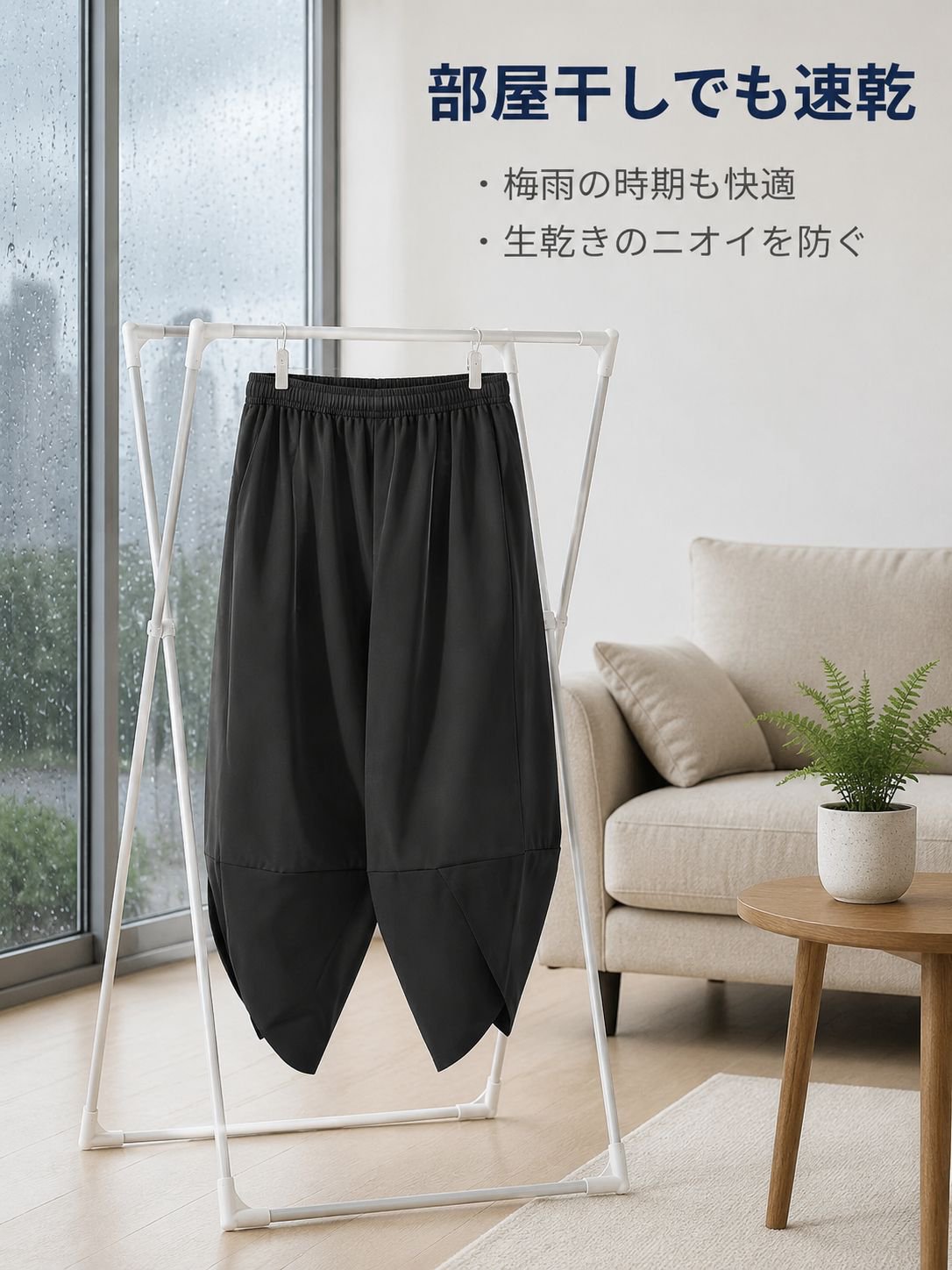通気性抜群のアイスシルクパンツ