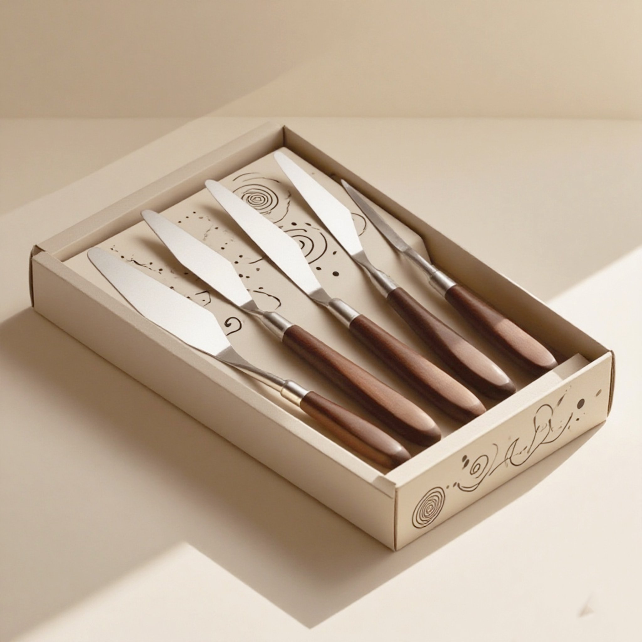 木製ハンドルアートパレットナイフ（2箱）