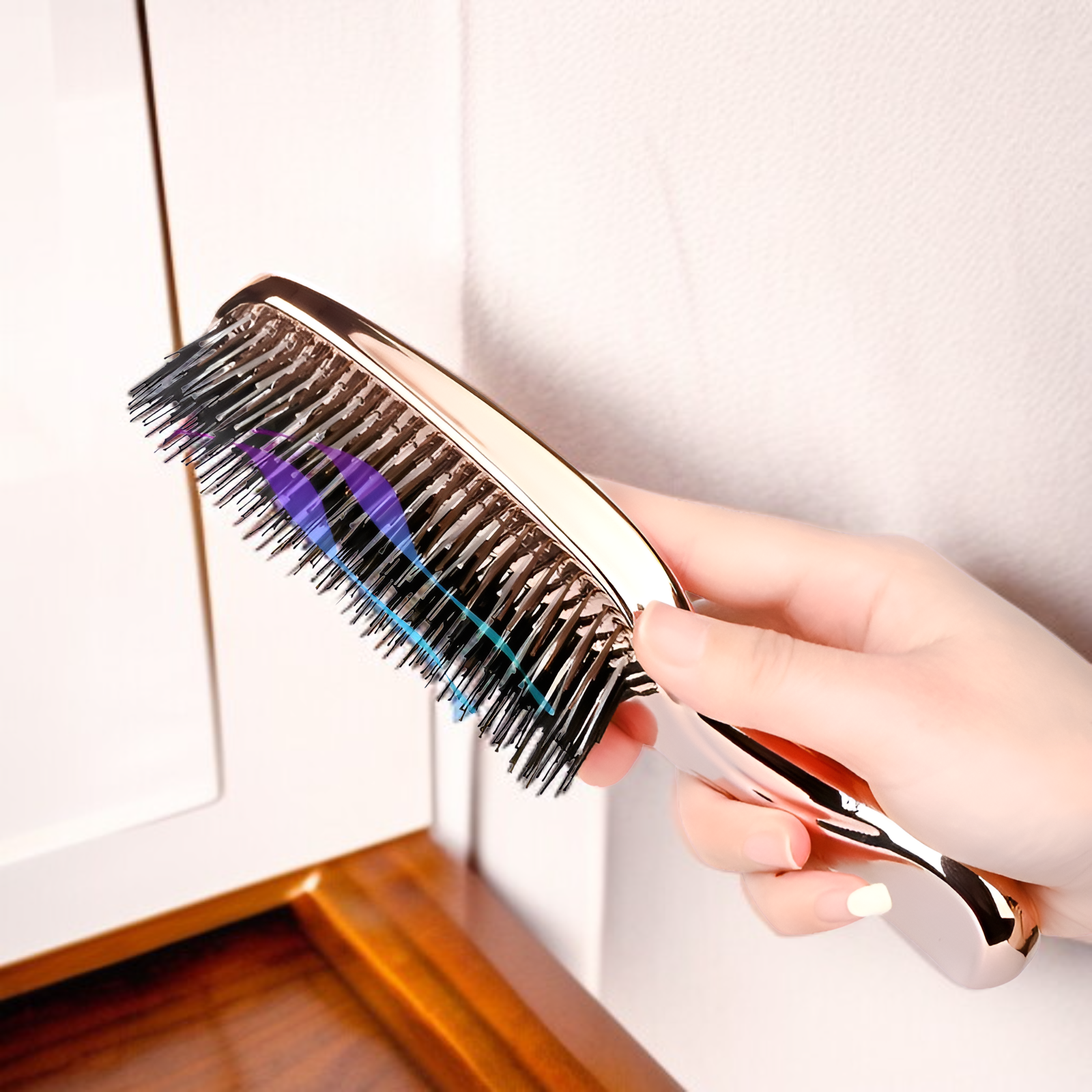 Elektroplattierte Stylingbürste Zeus-Kamm, geeignet für nasses & trockenes Haar