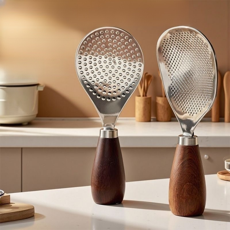 Stand-up stainless steel non-stick rice scoop