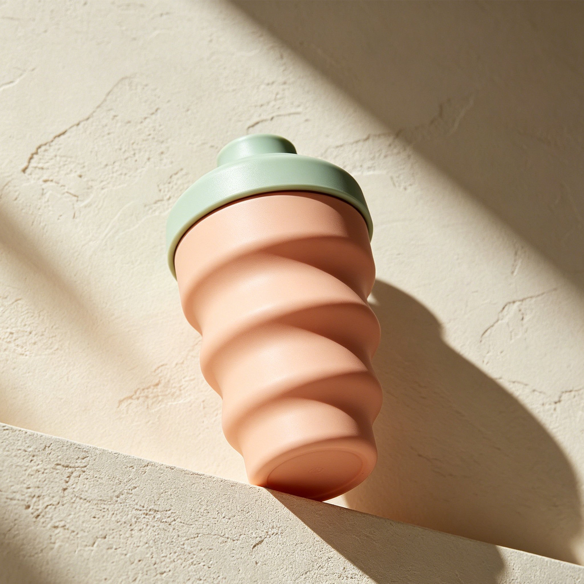 Reusable water bottles with wavy design for easy grip