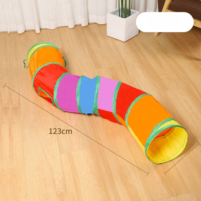 무지개색 고양이 놀이 터널