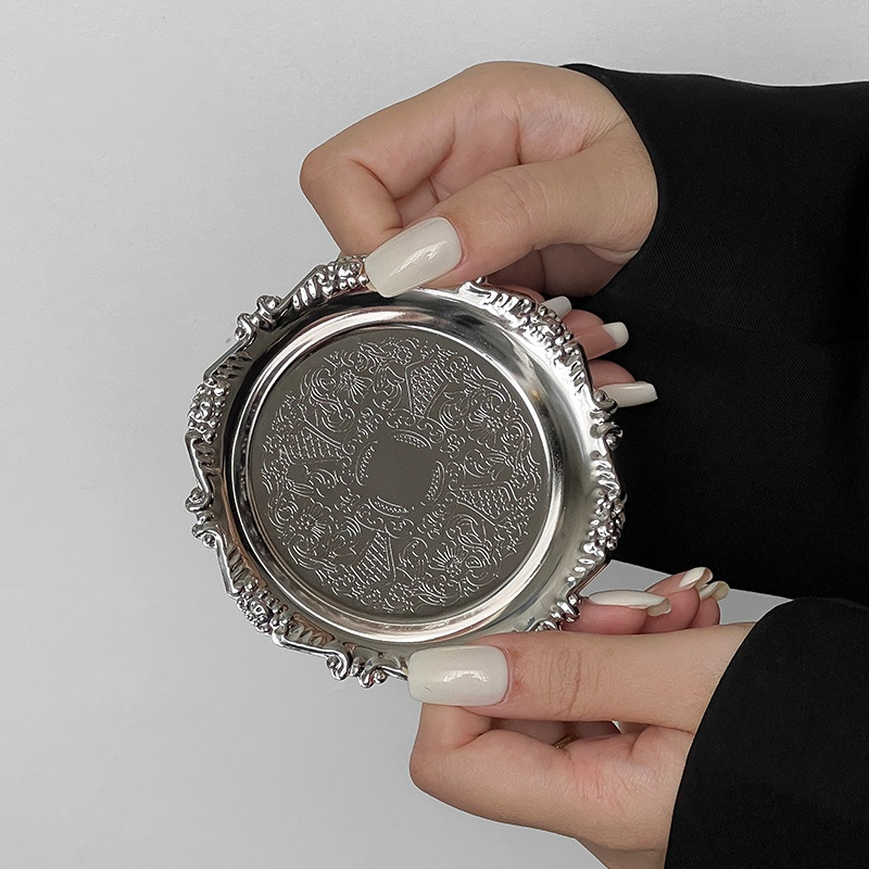 Vintage Engraved Metal Small Tray