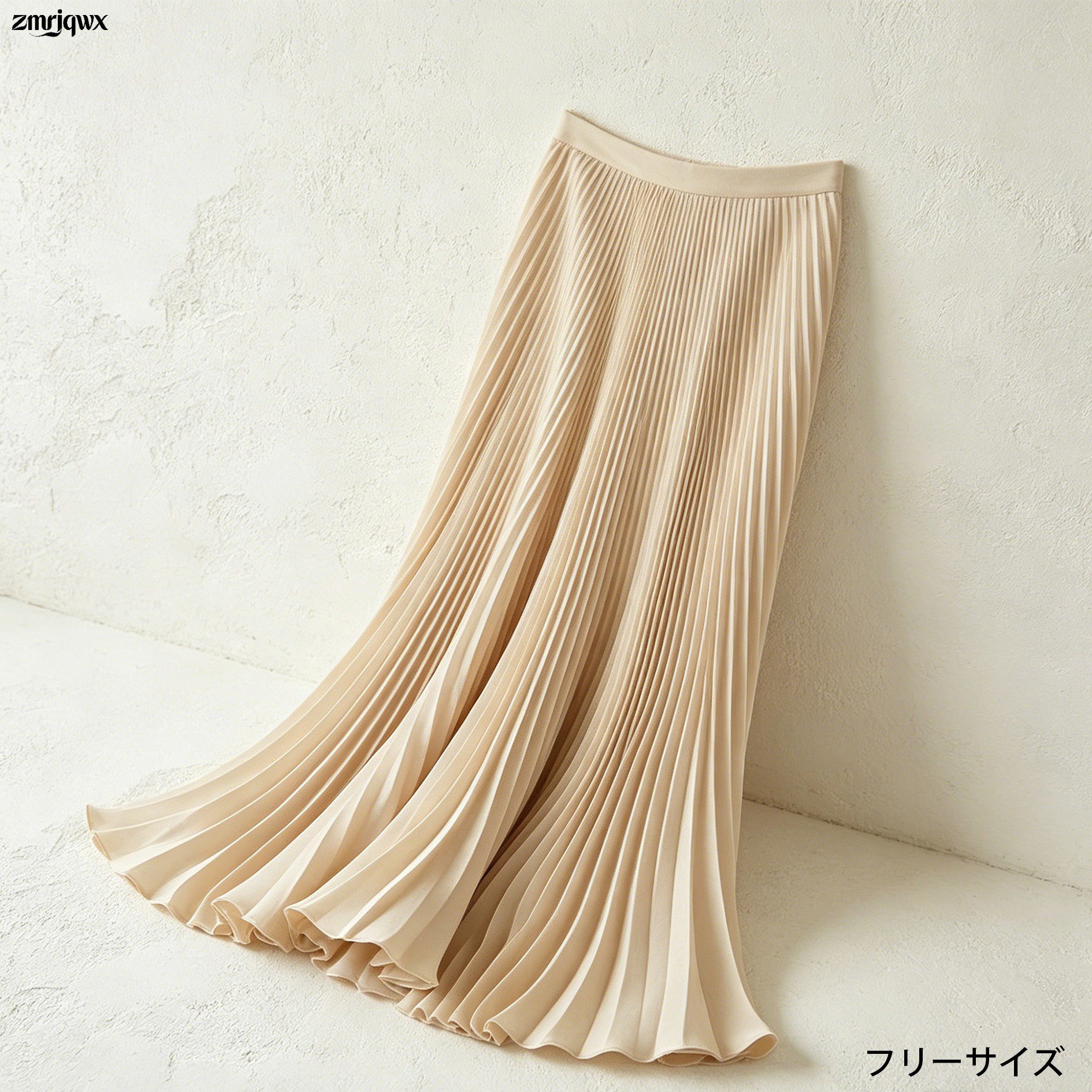 ウエストゴム仕様のシフォンロングスカート