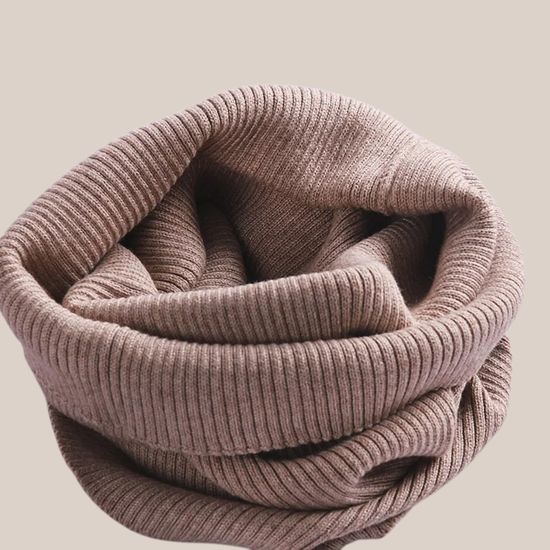 Bufanda cuello de invierno para hombre y mujer, tejido grueso de lana, protección cervical