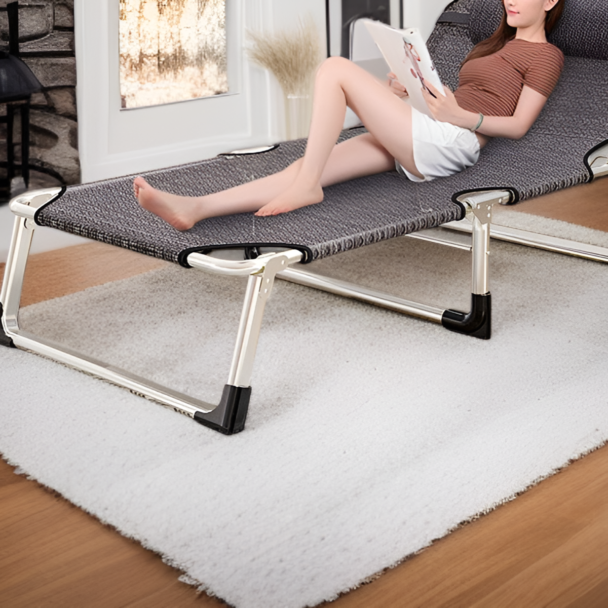 높은 하중 지지력을 갖춘 접이식 싱글 침대