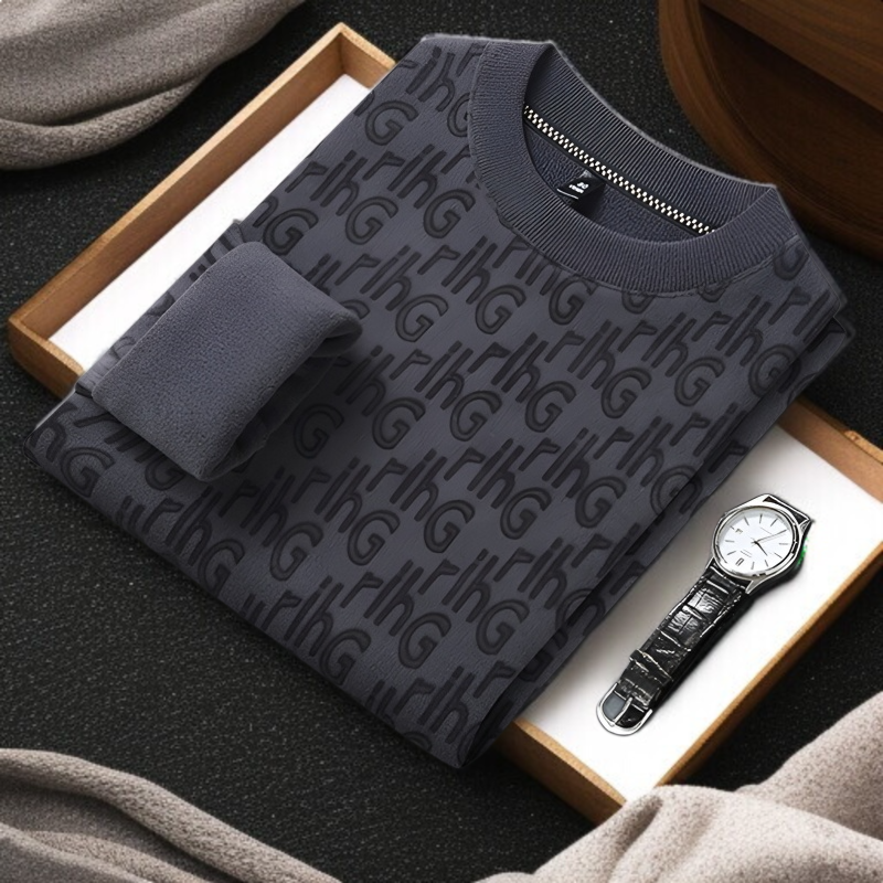 캐주얼 패션 남성 상의 자카드 라운드 긴팔 후드 기모 기모 레깅스 상의