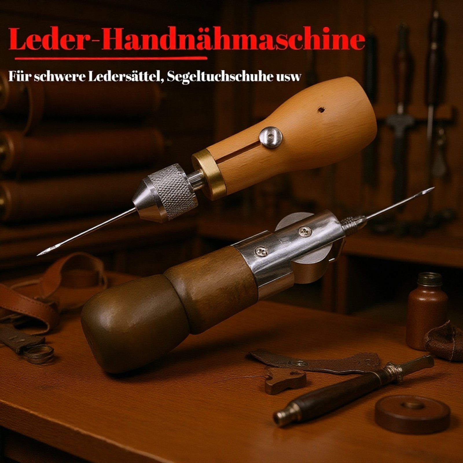 Handnähwerkzeug für DIY-Lederarbeiten aus pflanzlich gegerbtem Leder