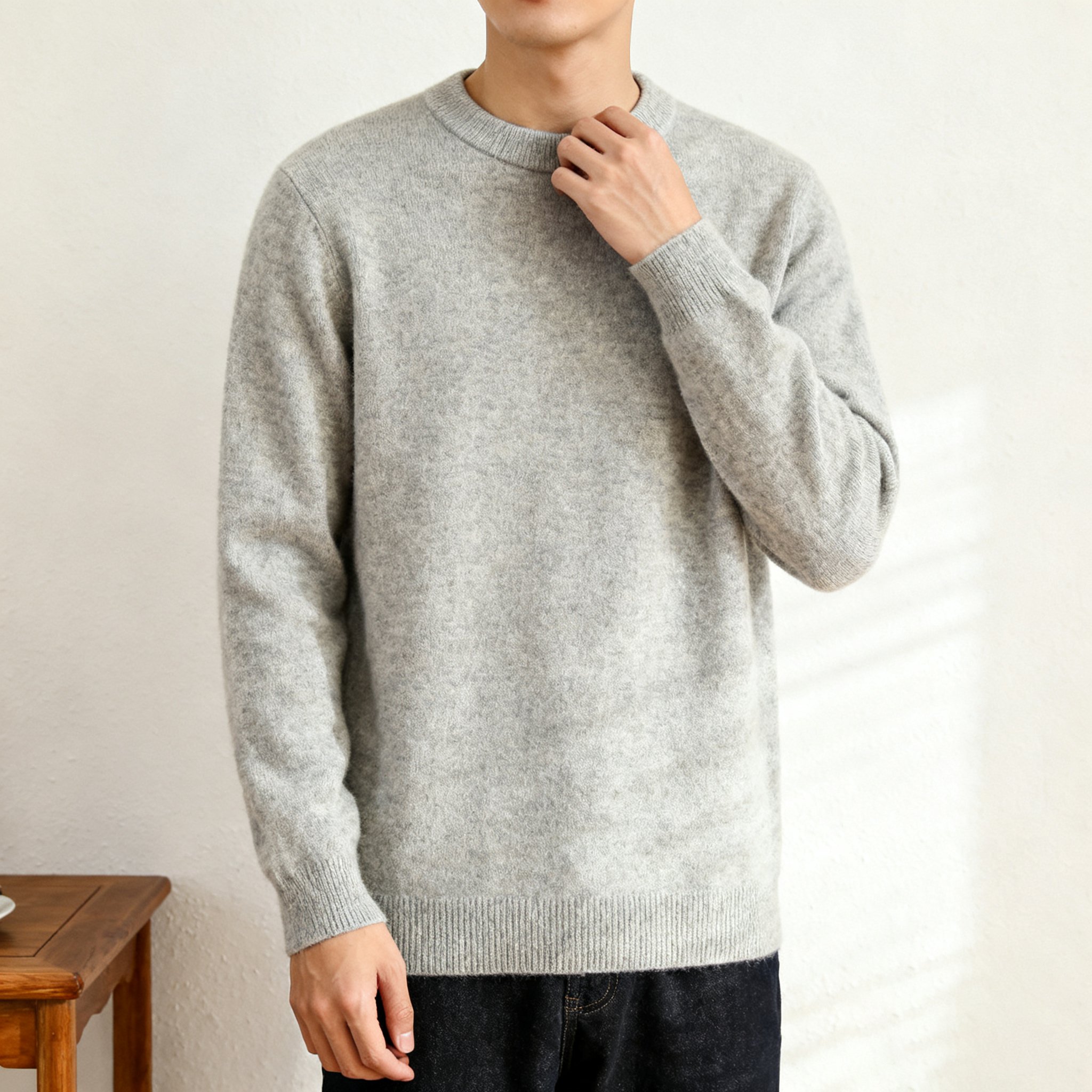 심플 데일리 라운드 니트