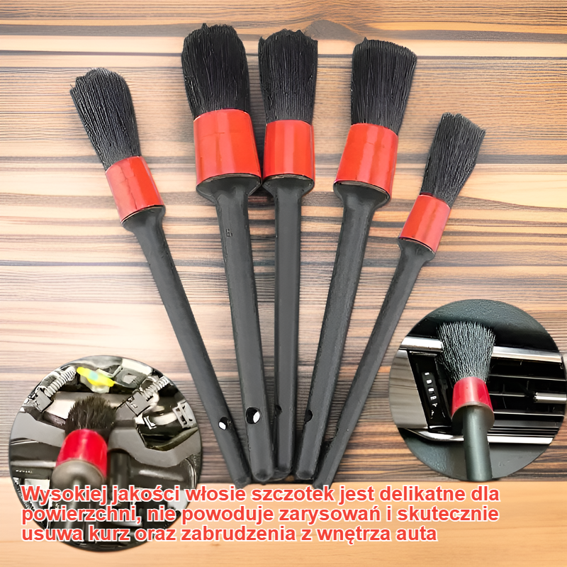 Zestaw 5 szczotek do czyszczenia samochodu, narzędzia do detali